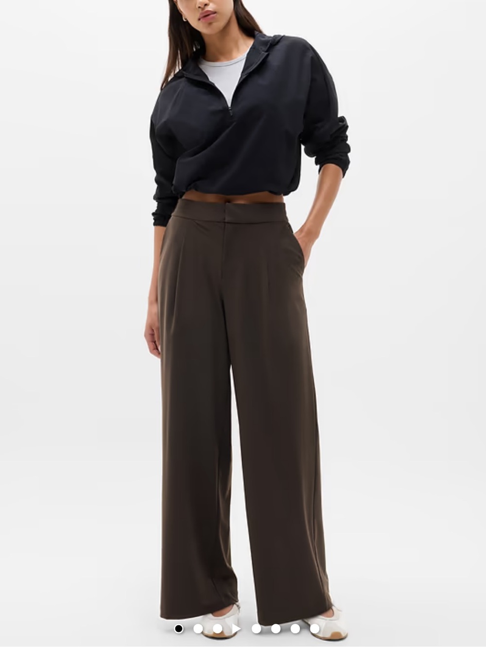 Athleta Wide-Leg Pants in Deep Brown